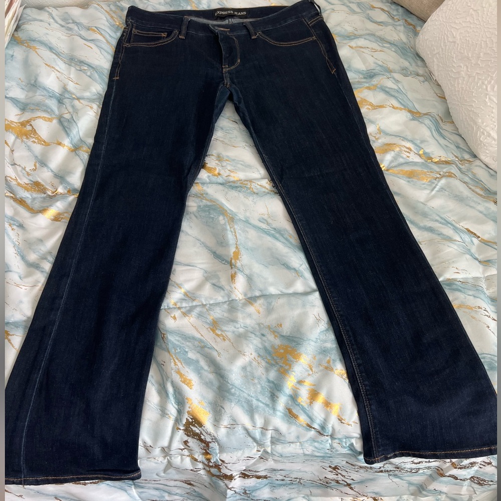 Express Dark Blue Jeans Bootcut 8s
